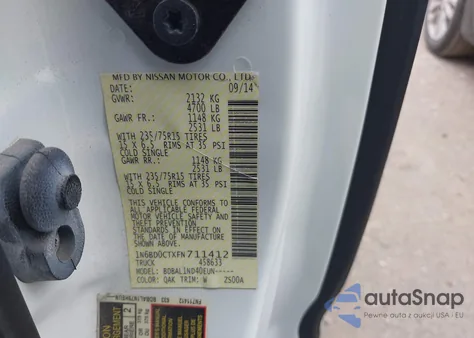 2015 Nissan Frontier S from USA, damaged, VIN 1N6BD0CTXFN711412